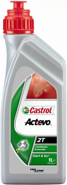 Foto uit de officiële melding: Castrol Actevo, 2T Motorfiets smeermiddel en olie — risico: Verwonding
