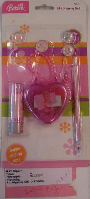 Photo de l’avis officiel: Barbie Stationery set Ensemble de papeterie de jouets — risque: Risque chimique