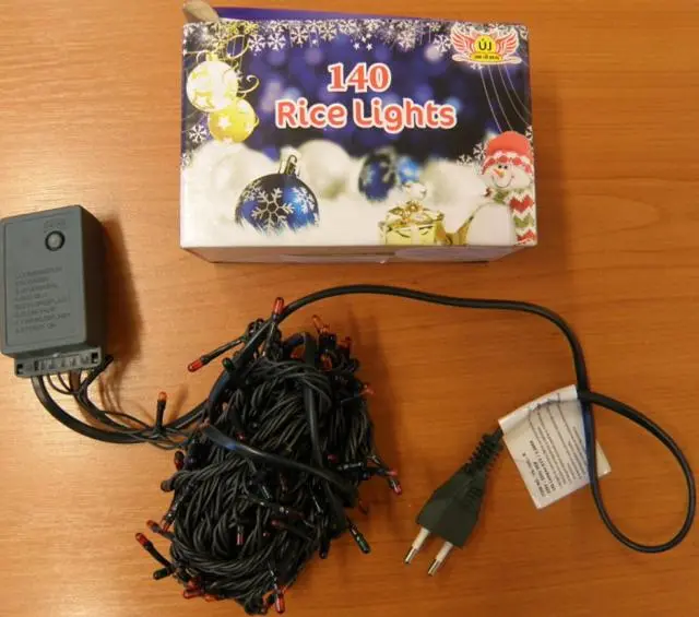 Foto do aviso oficial: Best 140 Rice Lights Corrente de iluminação — risco: Queimaduras & Choque elétrico (A12/0651/13)