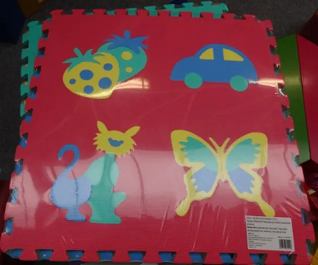 Foto do aviso oficial: Sun Ta Toys EVA PUZZLE Mat Carpete de puzzle de brinquedo — risco: Engasgamento