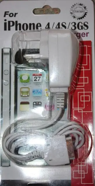 Photo de l’avis officiel: For iphone 4/4S/3GS Charger Chargeur — risque: Choc électrique & Incendie