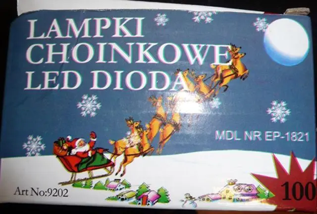 Photo de l’avis officiel: Lampki Choinkowe LED Dioda Chaîne d’éclairage de Noël — risque: Choc électrique