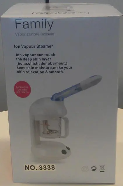 Foto aus der offiziellen Meldung: Ion Vapour Steamer Gesichtsdampfdampfer — Risiko: Elektrischer Schlag