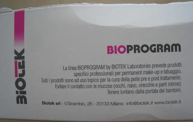 Photo from the official notice: Biotek Bioprogram Newgex skin regenerator cream for permanent make-up and t — chemical risk