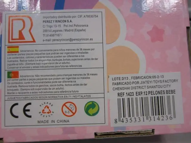 Photo de l’avis officiel: Perez Rincón Lovely Baby Poupées en plastique — risque: Risque chimique