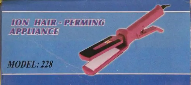 Foto dell’avviso ufficiale: HJ Ion Hair-Perming Appliance Raddrizzatore per capelli — rischio: Ustioni & Scossa elettrica