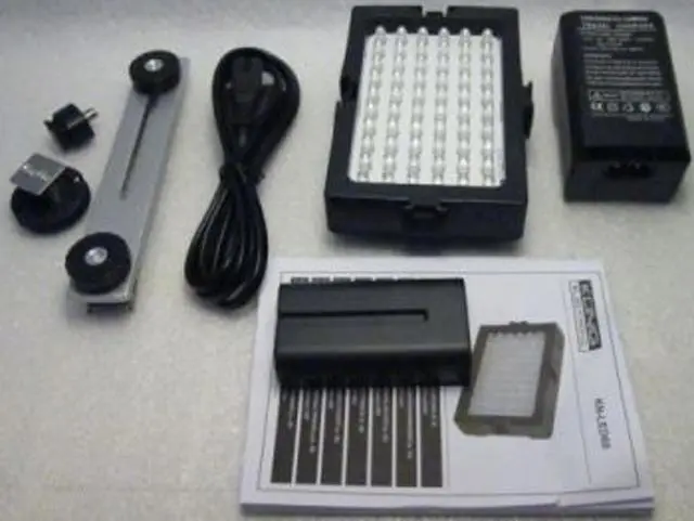 Photo from the official notice: König Electronic LED Camera Light 60 LEDs led camera light supplied with a battery charger — electric shock risk