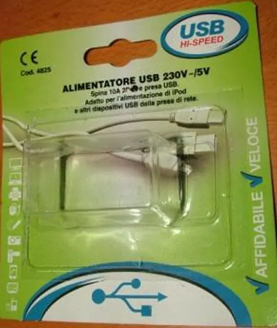 Foto do aviso oficial: Alimentatore USB Fonte de alimentação USB. com porta USB — risco: Choque elétrico