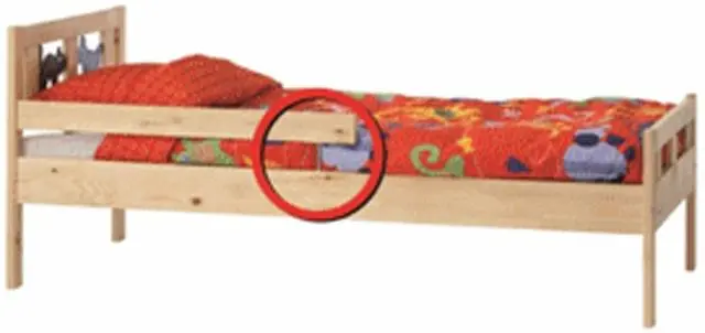 Photo de l’avis officiel: Ikea 1) KRITTER Junior Bed 2) SNIGLAR Junior Bed Lit — risque: Coupures