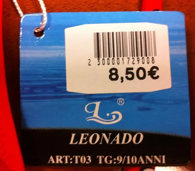 Photo de l’avis officiel: Leonado Bikini des filles — risque: Blessures & Etranglement (A12/1234/13)