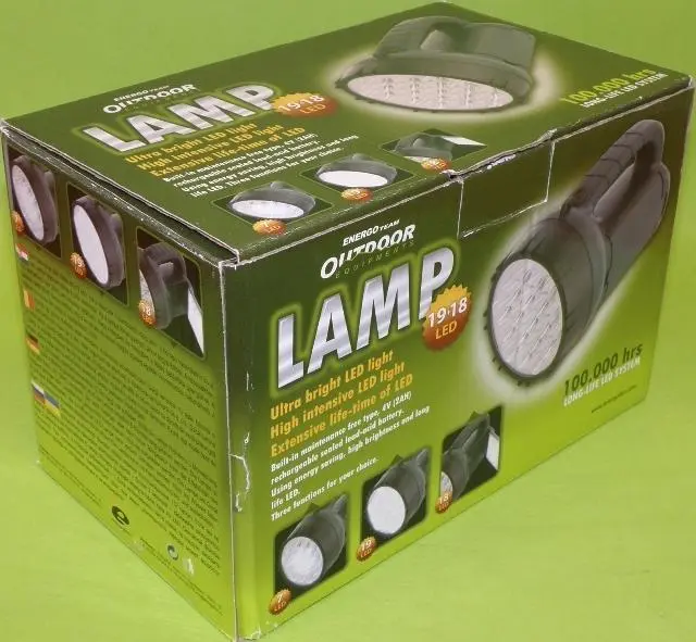 Photo de l’avis officiel: ENERGO TEAM LAMP - 19 +18 LED Torche rechargeable — risque: Brûlures & Choc électrique