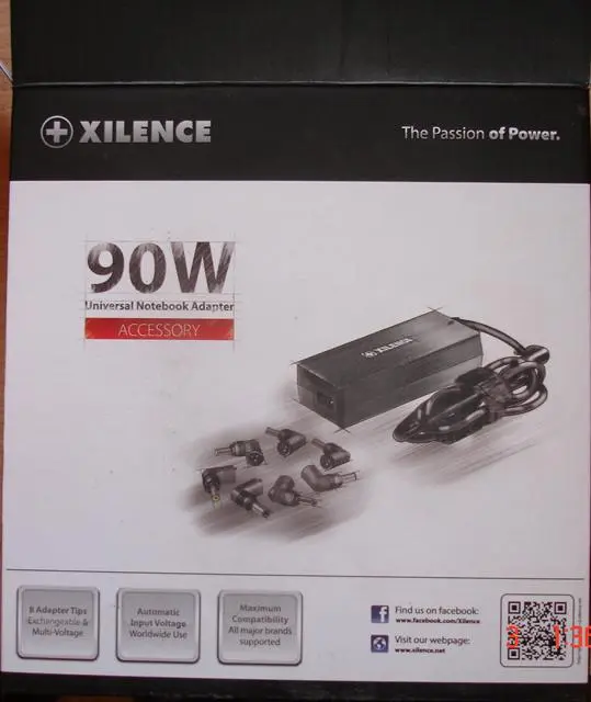 Foto uit de officiële melding: XILENCE 90W Universal Notebook Adapter Laptopvoedingseenheid — risico: Elektromagnetische storing