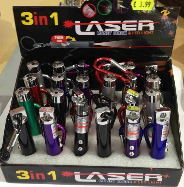 Foto aus der offiziellen Meldung: JK 3 in 1 Laser - Money check &amp; LED light Laserpointer — Risiko: Sehschaden