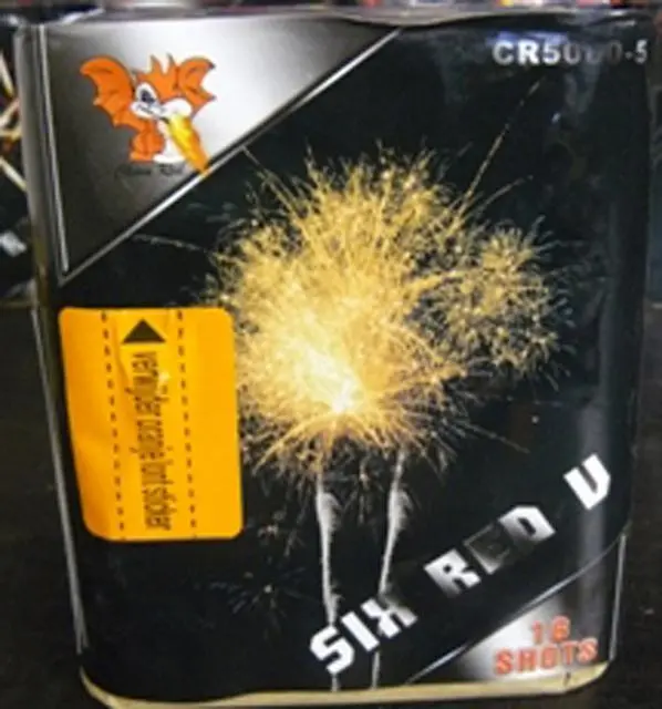Photo de l’avis officiel: Six Red V Feux d’artifice — risque: Brûlures & Blessures
