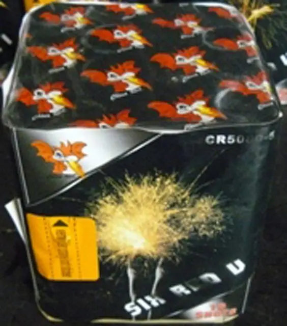Photo de l’avis officiel: Six Red V Feux d’artifice — risque: Brûlures & Blessures