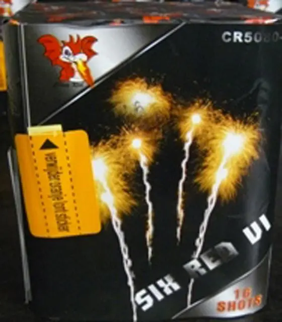 Photo de l’avis officiel: Six Red VI Feux d’artifice — risque: Brûlures & Blessures