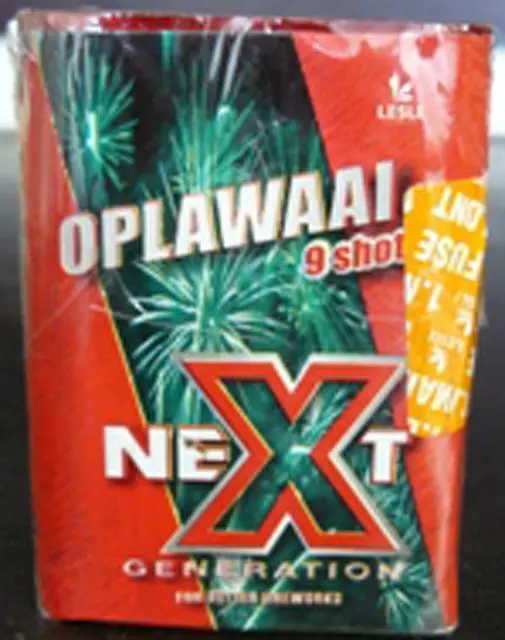Photo from the official notice: Next Generation Fireworks Oplawaai — burns & damage to hearing risk