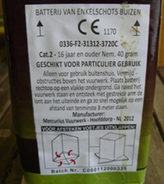 Photo de l’avis officiel: Energy Feux d’artifice — risque: Brûlures & Blessures