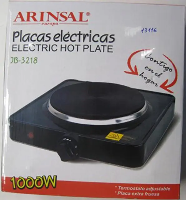 Foto do aviso oficial: ARINSAL Placas Electricas Placa quente elétrica — risco: Choque elétrico