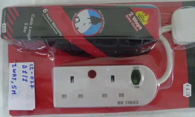 Photo from the official notice: Pse mains extension lead — burns & fire risk