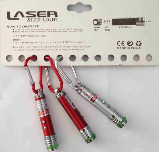 Foto aus der offiziellen Meldung: Laser &amp; Led Light Laserpointer — Risiko: Sehschaden (A12/1434/13)