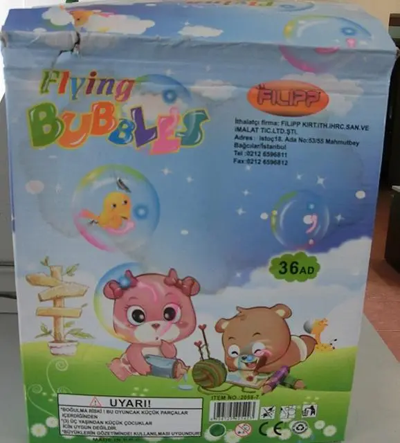 Photo de l’avis officiel: Filipp Flying Bubbles Bulles de savon — risque: Risque microbiologique
