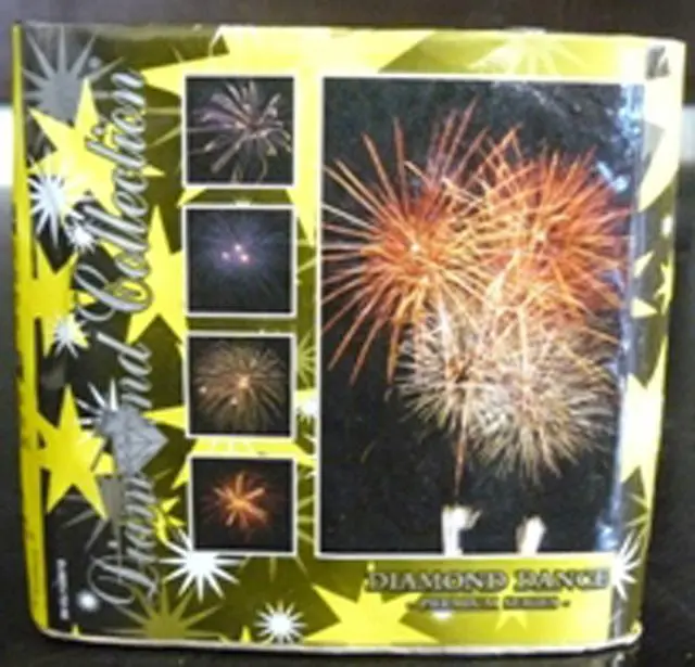 Photo from the official notice: Diamond Dance Batteri de monocoups (Batteries of single-shot) fireworks — burns & injuries risk