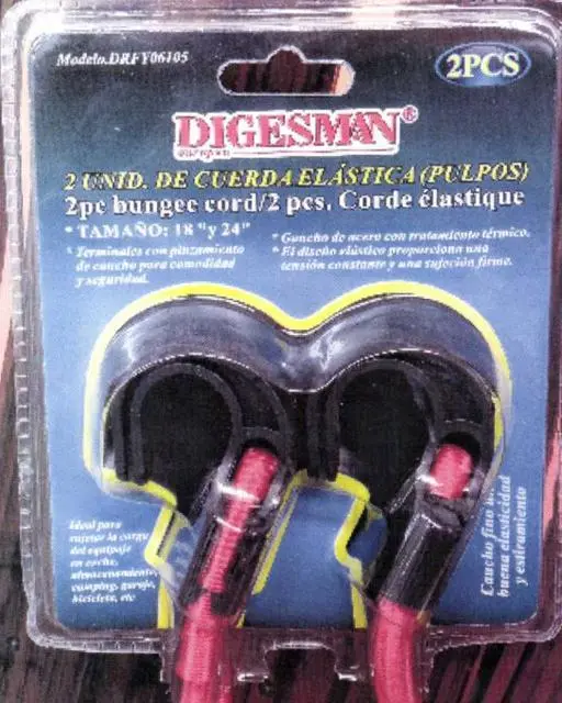 Foto aus der offiziellen Meldung: Digesman Pulpos ( bungee corde, corde élastique) Elastische Träger — Risiko: Verletzungen