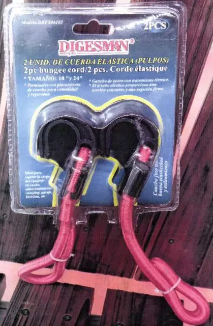 Foto aus der offiziellen Meldung: Digesman Pulpos ( bungee corde, corde élastique) Elastische Träger — Risiko: Verletzungen