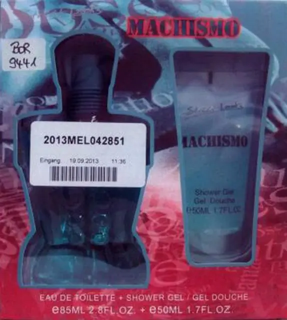 Foto aus der offiziellen Meldung: Street Looks Machismo Eau de Toilette and Machismo Shower Gel/Gel Douche Toilettenartikel-Set — Risiko: Chemikalie