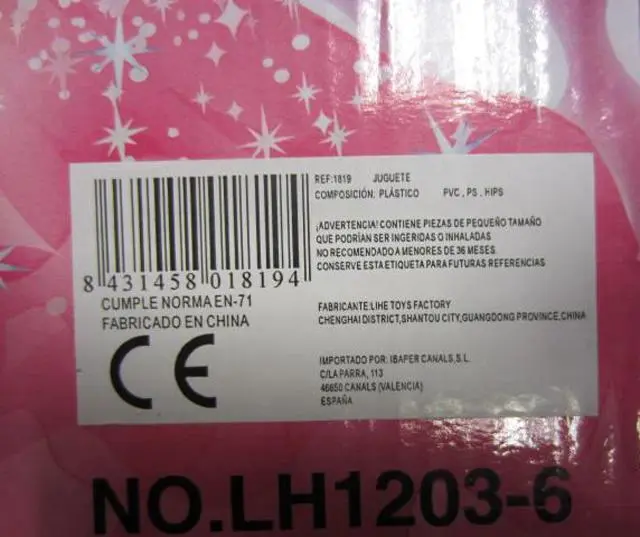 Foto aus der offiziellen Meldung: Lihe Anlily - Fashion girls Plastikpuppe — Risiko: Chemikalie