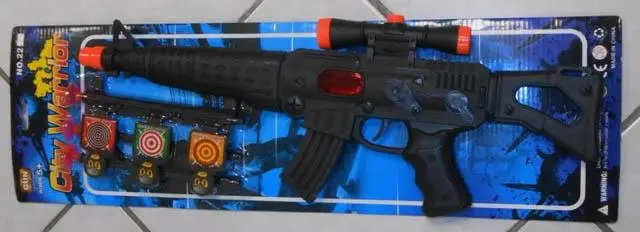 Foto do aviso oficial: City Warrior Conjunto de pistola de brinquedo — risco: Químico & Engasgamento