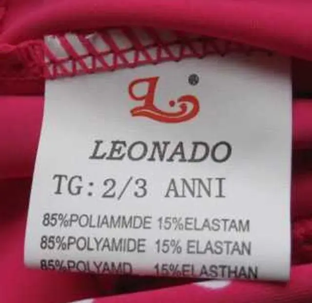 Photo de l’avis officiel: Leonado Maillot de bain en trois pièces pour filles — risque: Blessures & Etranglement