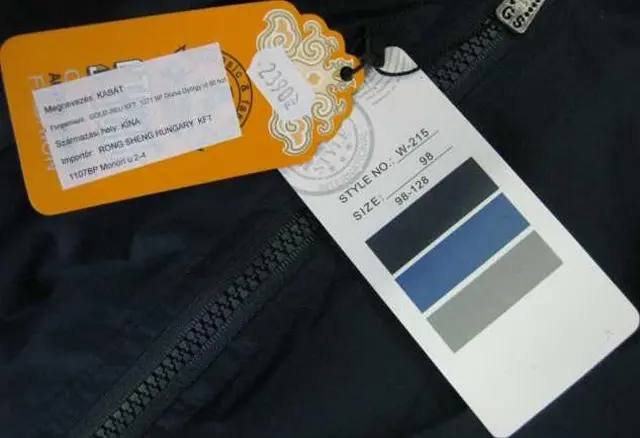 Foto uit de officiële melding: A - Classic Fashion Kinderjasje — risico: Verwonding & Verwurging