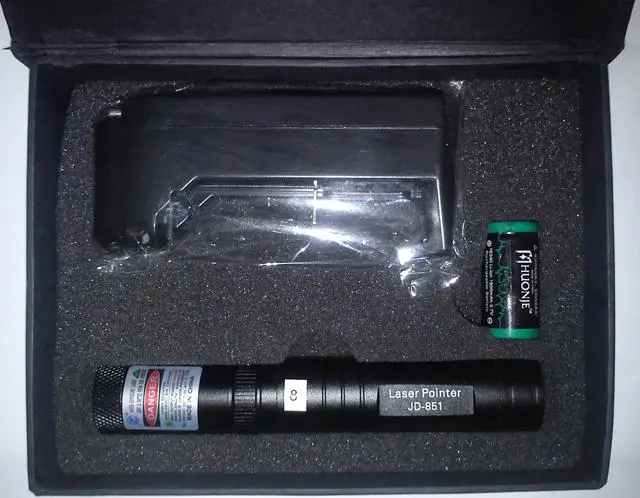 Foto aus der offiziellen Meldung: Green Laser Pointer Laserpointer — Risiko: Sehschaden (A12/1745/13)