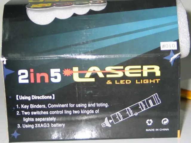 Foto aus der offiziellen Meldung: 2 in5 Laser &amp; Led Light Laserpointer — Risiko: Sehschaden