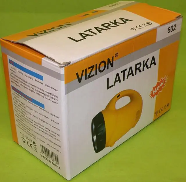 Photo de l’avis officiel: Vizion Latarka Torche rechargeable — risque: Brûlures & Choc électrique