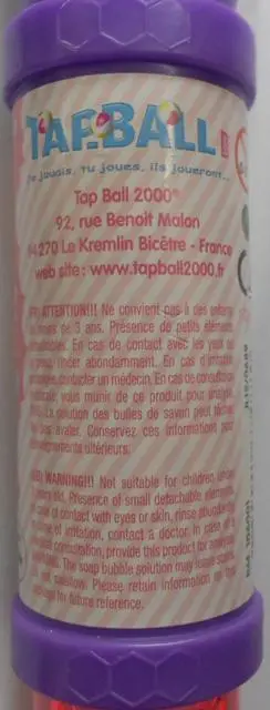 Photo from the official notice: Tap Ball 2000 Hello Kitty - Bubble Wand (MAY BE COUNTERFEIT) soap bubbles — microbiological risk