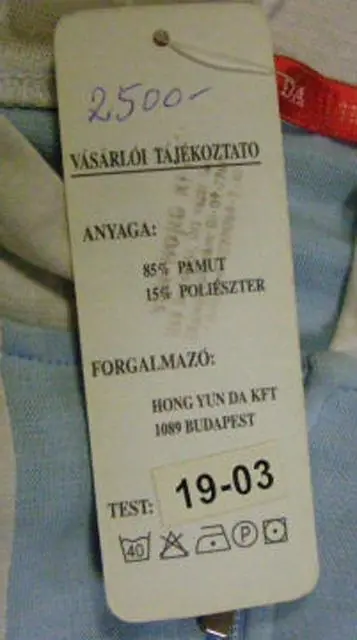 Photo de l’avis officiel: Hong Yun Da Ensemble de vêtements pour enfants — risque: Blessures & Etranglement