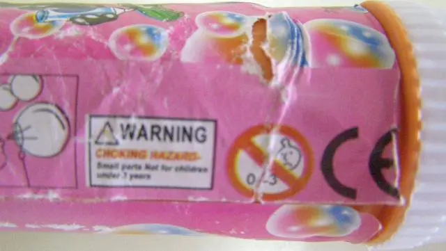 Photo from the official notice: 123 Bubbles soap bubbles — microbiological risk