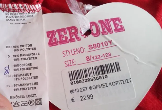 Photo de l’avis officiel: Zero One Ensembles de vêtements pour filles — risque: Blessures