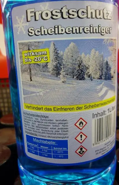 Photo de l’avis officiel: PPH Magmar Frostschutz Scheibenreiniger Agent nettoyant antigel — risque: Risque chimique