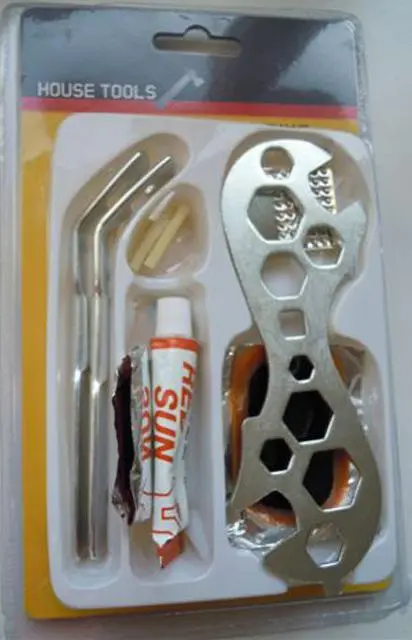 Foto dell’avviso ufficiale: HOUSE TOOLS Kit di riparazione pneumatici per biciclette con colla "Red Sun" — rischio: Rischio chimico