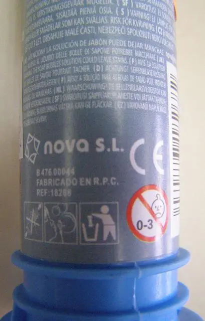 Photo de l’avis officiel: NOVA JUGUETES Bulles de savon — risque: Risque microbiologique