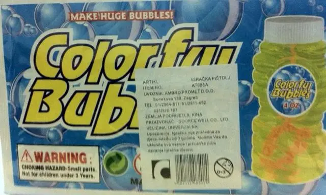 Photo from the official notice: Manhui Colorful Bubbles soap bubble set — microbiological risk
