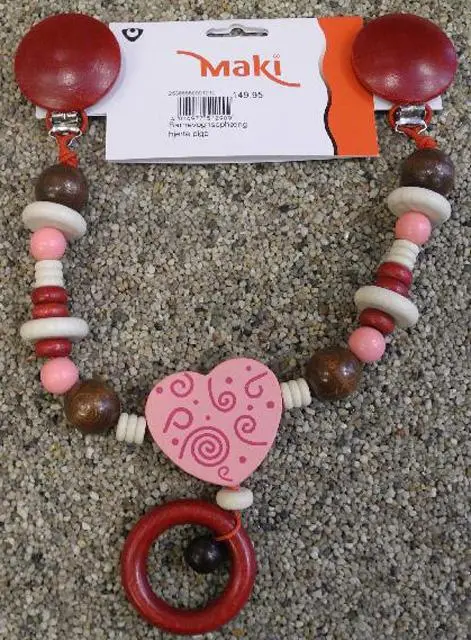 Foto do aviso oficial: Maki Barnevognsophæng hjerte pige (Pram suspension heart girl) Cadeia de carrinho — risco: Estrangulamento