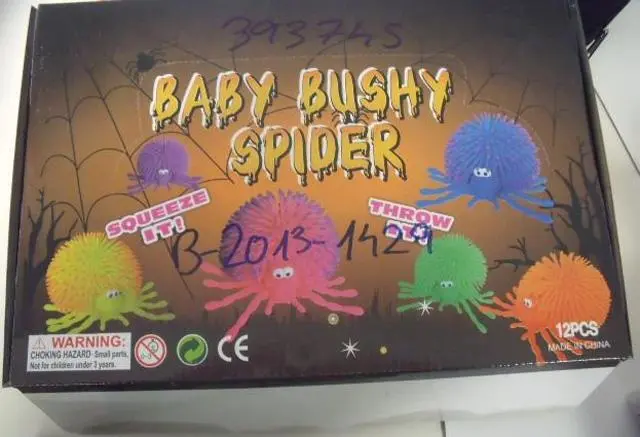 Photo from the official notice: Alex Bog Frog / Baby Bushy Spider squeeze toy — choking risk