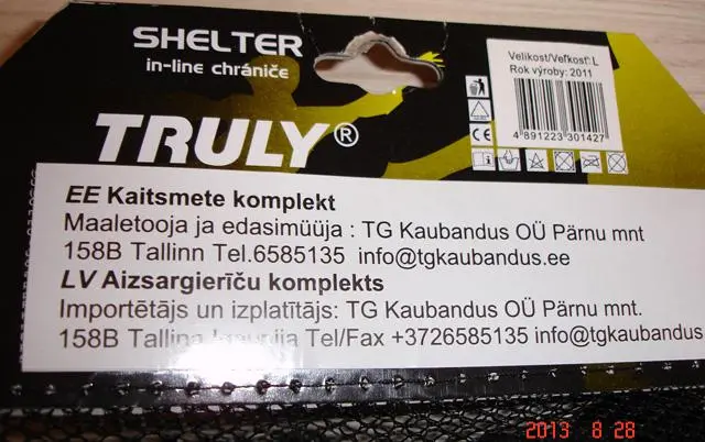 Foto do aviso oficial: TRULY Shelter Equipamento de proteção para patinagem de rolos — risco: Ferimentos