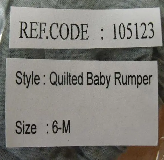 Foto aus der offiziellen Meldung: Nicoli 1. Blouse style: Pocket Baby Kurta; 2. Romper style: Quilted Baby Rumper; 3. Dress style: Girls Lace Ba — Risiko: Ersticken