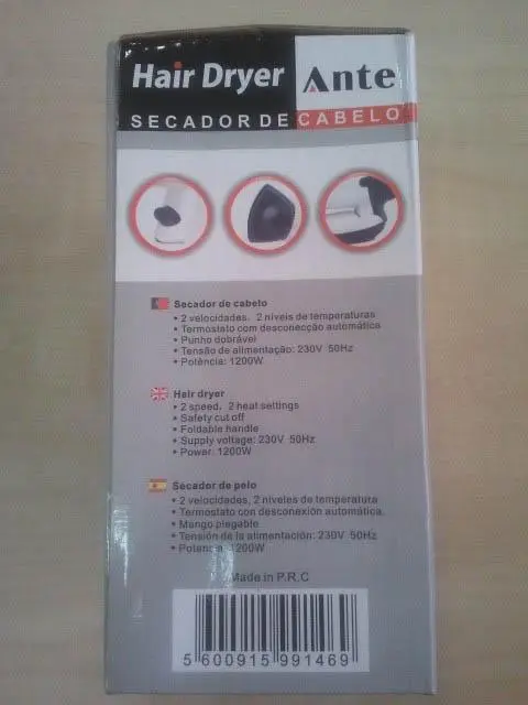 Foto do aviso oficial: Ante Hair Dryer Secador de cabelo — risco: Queimaduras
